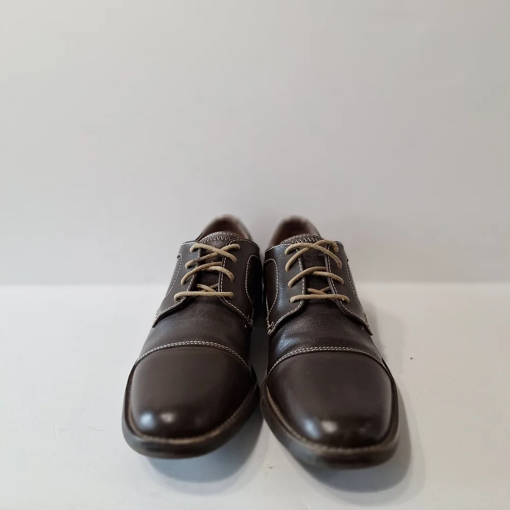 Penguin By Munsingwear Men's Brown Leather Careerwear Lace Up Oxfords Size 8